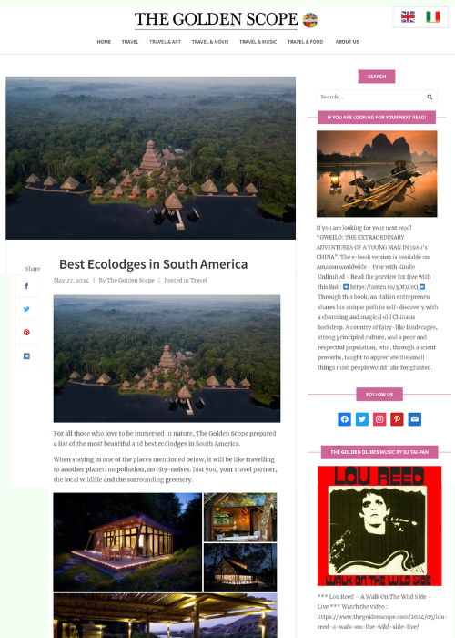 BEST ECOLODGES IN SOUTH AMERICA – THE GOLDEN SCOPE – 05.24