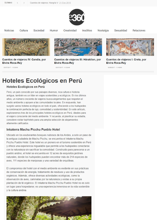 HOTELES ECOLÓGICOS EN PERÚ – ESPACIO 360 – 06.24