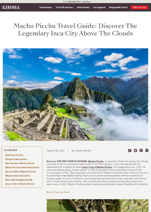 MACHU PICCHU TRAVEL GUIDE: DISCOVER THE LEGENDARY INCA CITY ABOVE THE CLOUDS – KUODA TRAVEL BLOG – 08.24