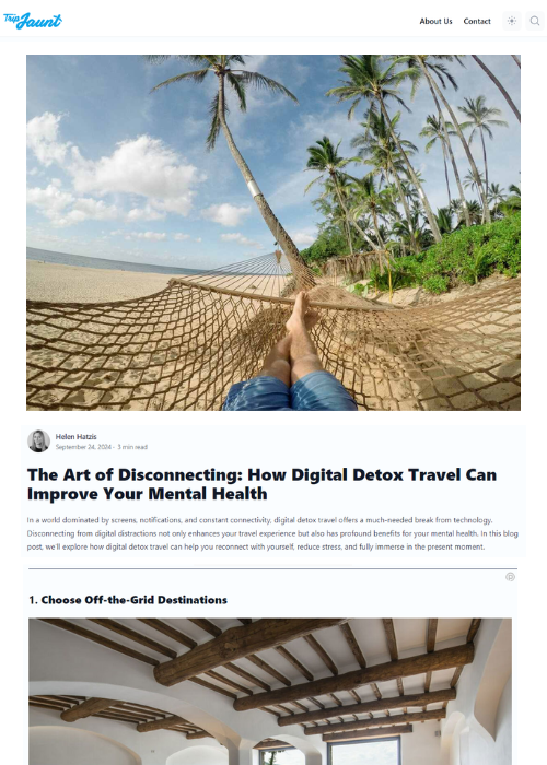 THE ART OF DISCONNECTING: HOW DIGITAL DETOX TRAVEL CAN IMPROVE YOUR MENTAL HEALTH – TRIP JAUNT – 09.24