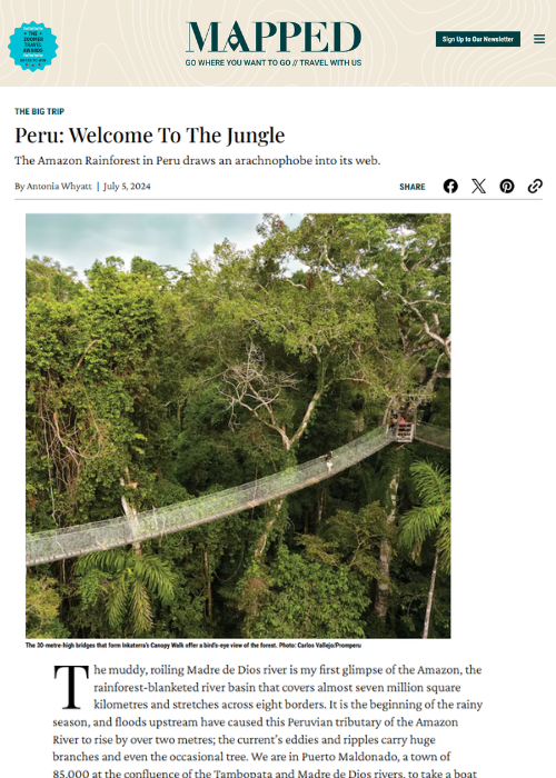 MAPPED – ZOOMER MAGAZINE – PERU: WELCOME TO THE JUNGLE – 07.24